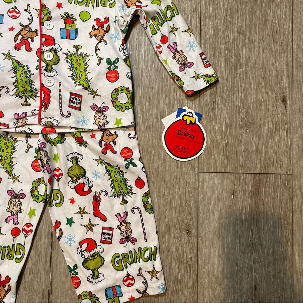NWT Dr. Seuss The Grinch & Cindy Lou Who Toddler 2-Pc Pajama Set 2T - Picture 3 of 5